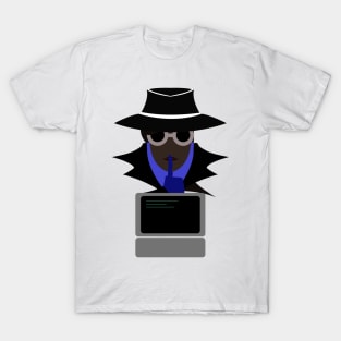 Lady Black Shush (Afro W/Computer): A Cybersecurity Design T-Shirt